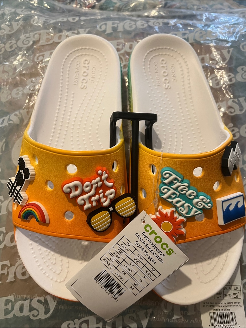 CROCS x Free & Easy Collab slides - BNIB